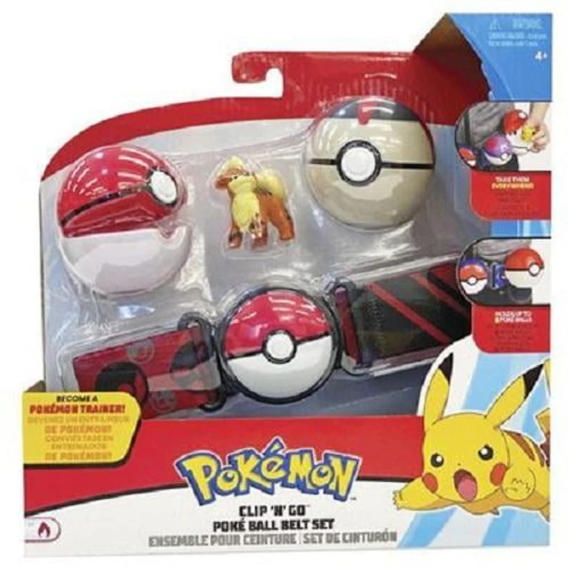 Pokemon - Clip 'N' Go Poke Ball Belt Set (Timer Ball - Poke Ball- Growlithe)
