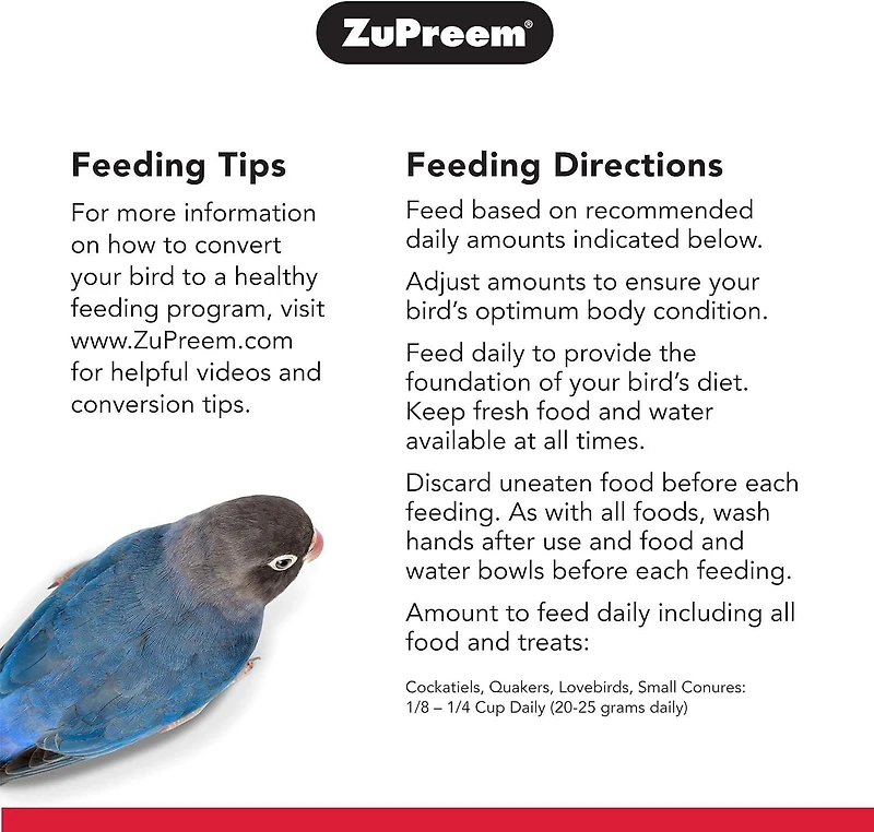 Nourriture quotidienne pour oiseaux Zupreem NutBlend à saveur naturelle