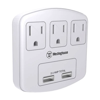 Adaptateur USB à 3 prises Westinghouse pour prise murale À 3 prises
