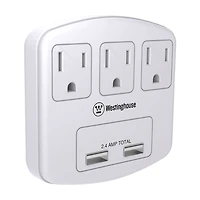 Adaptateur USB à 3 prises Westinghouse pour prise murale À 3 prises