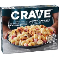 CRAVE Oven Baked Chicken and Ham in Macaroni & Cheese, Frozen, 320g