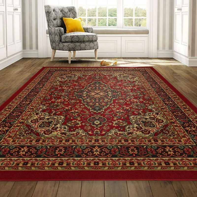 Tapis à motif persan à sous-couche en caoutchouc de la collection Ottohome