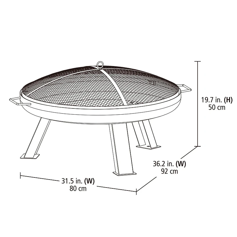 31.5 In. Round Steel Fire Pit