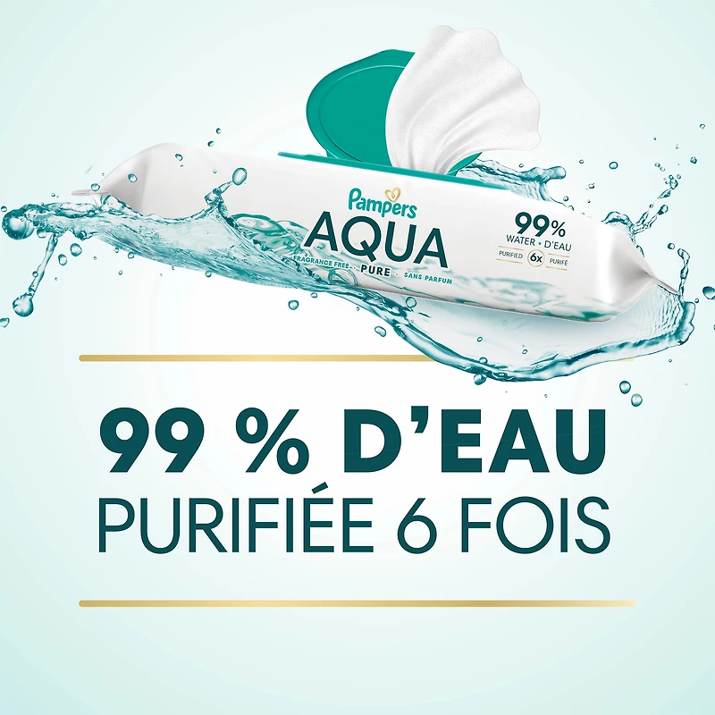 Pampers Aqua Pure Sensitive Baby Wipes, 99% Water, Hypoallergenic, Unscented Baby Wipes, 672 Baby Wipes Total (12X Flip-Top Packs)