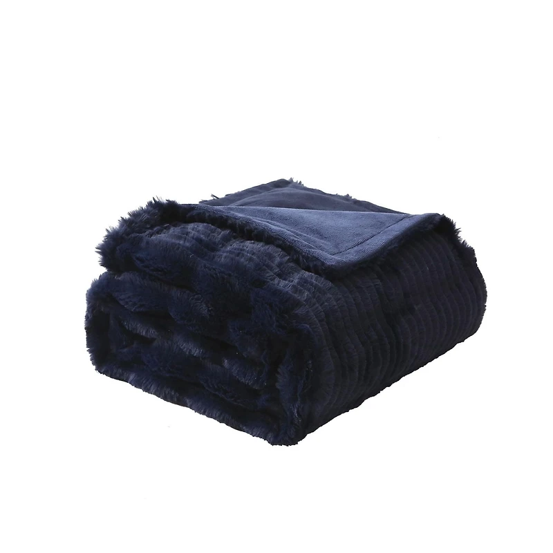 Jeté en simili fourrure de polyester cisaillé HOMETRENDS