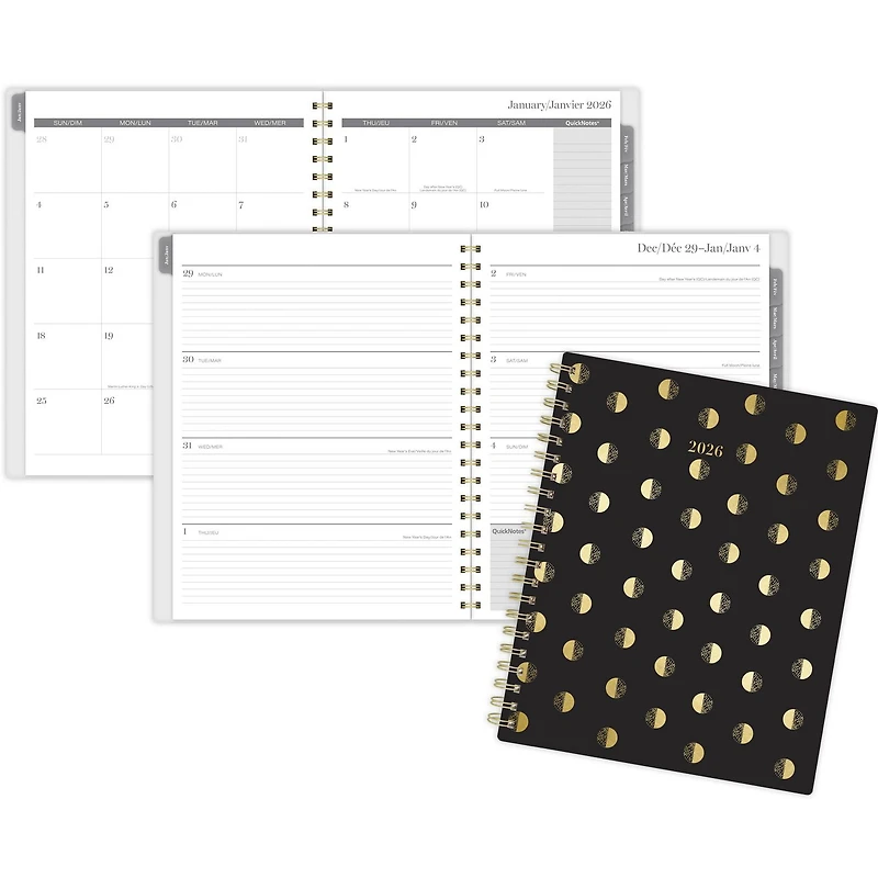 Agenda hebdomadaire Cambridge® Emerson Dot 2026 grand format