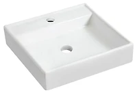 American Imaginations AI- 17,5 pouces Vaisseau blanc de bâti de mur de W pour le perçage de centre de 1 trou