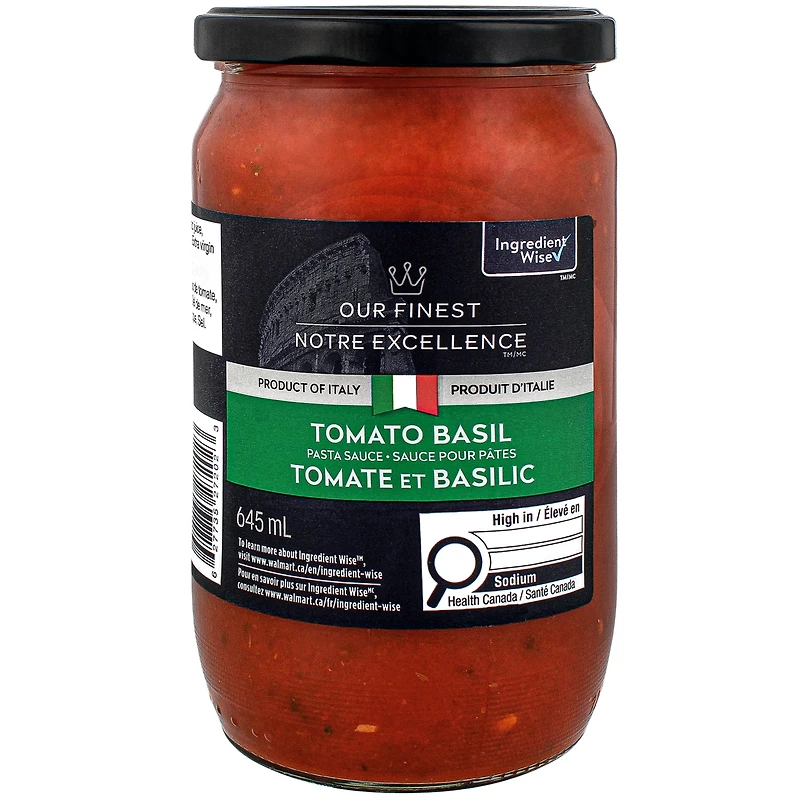 Sauce pour pâtes Tomate et basilic Notre Excellence 645 ml