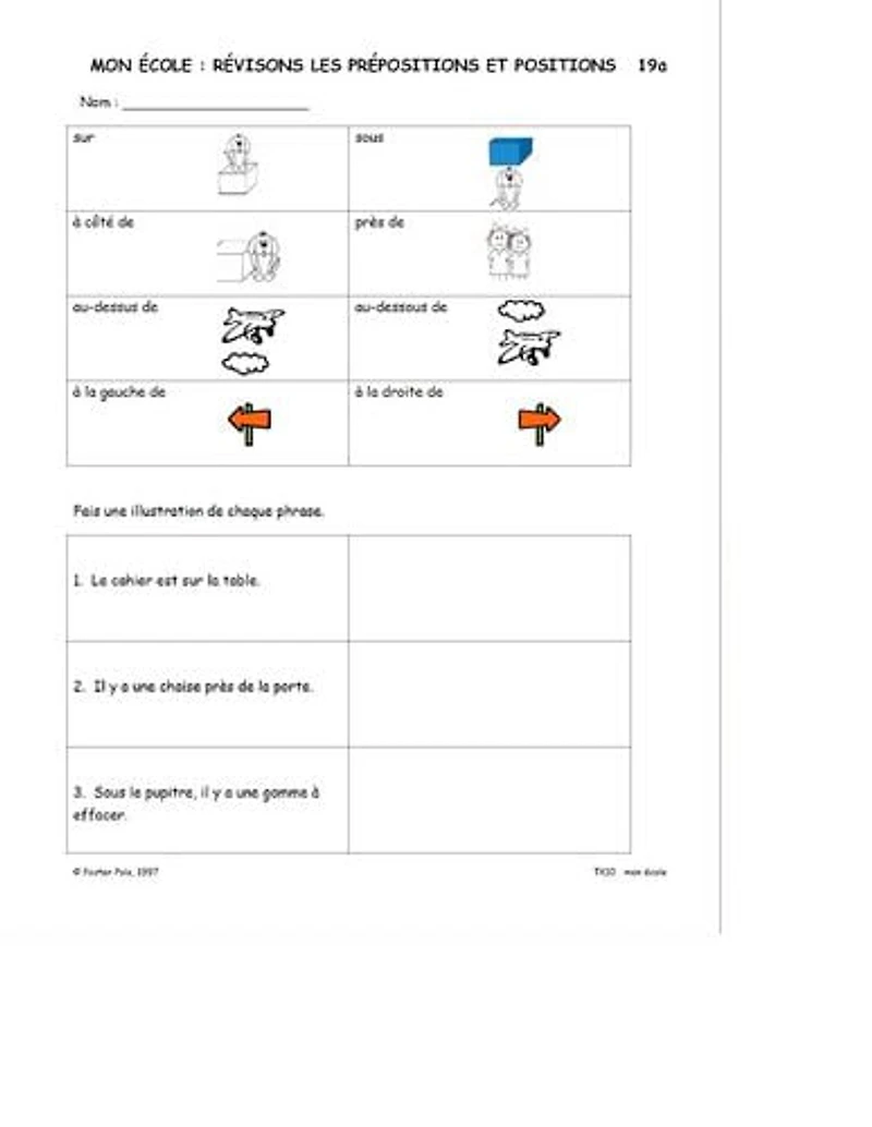 The Fsl Classroom Mon École French Reproducible Teaching Activities