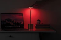 Merkury Innovations 10.5" Metal Muticolor LED Touch Lamp Gold, Metal LED Touch Lamp Gold