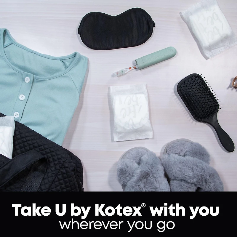 U by Kotex Clean & Secure Overnight Maxi Pads with Wings, 30 Count, UBK PAD 30