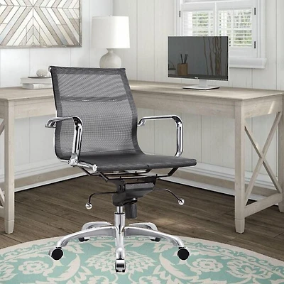 Miya Executive Mesh  Office Chair, Mid-Back Executive Swivel Mesh Office Desk Chair, Upholstery, Lumbar Support, Modern Style