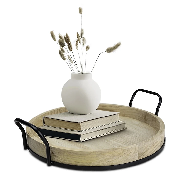 Better Homes & Gardens Plateau en bois clair et métal