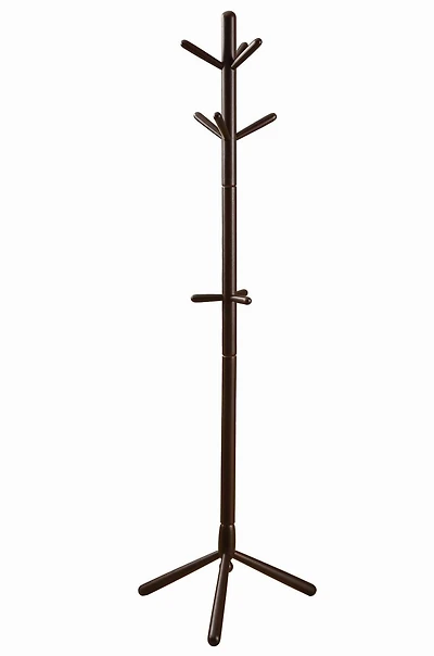 Monarch Specialties Coat Rack, Hall Tree, Free Standing, 9 Hooks, Entryway, 69"h, Bedroom, Wood, Brown, Contemporary, Modern