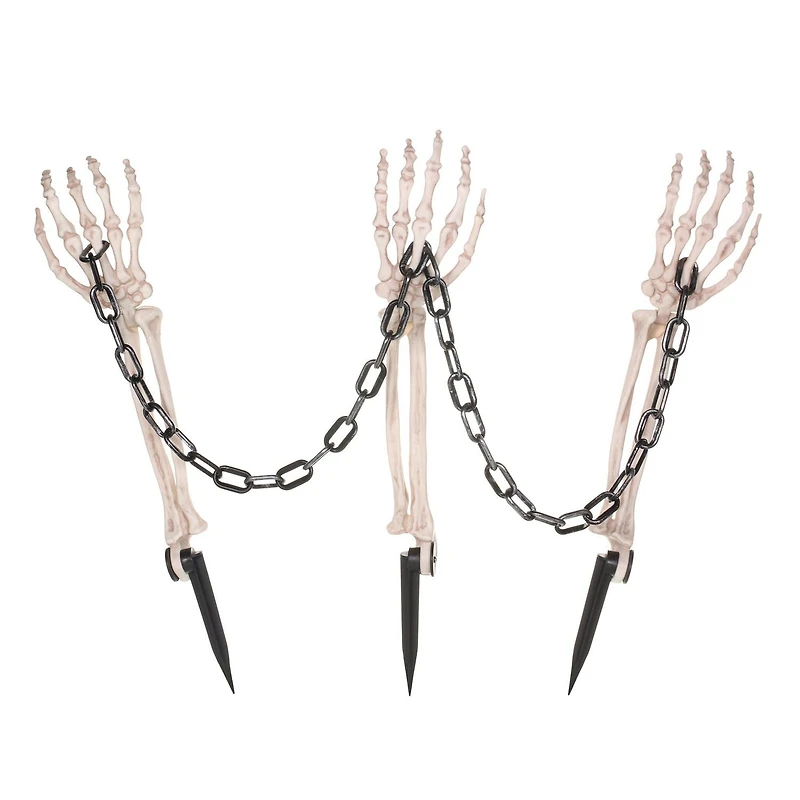 Halloween Chained Skeleton Arm Lawn Stakes