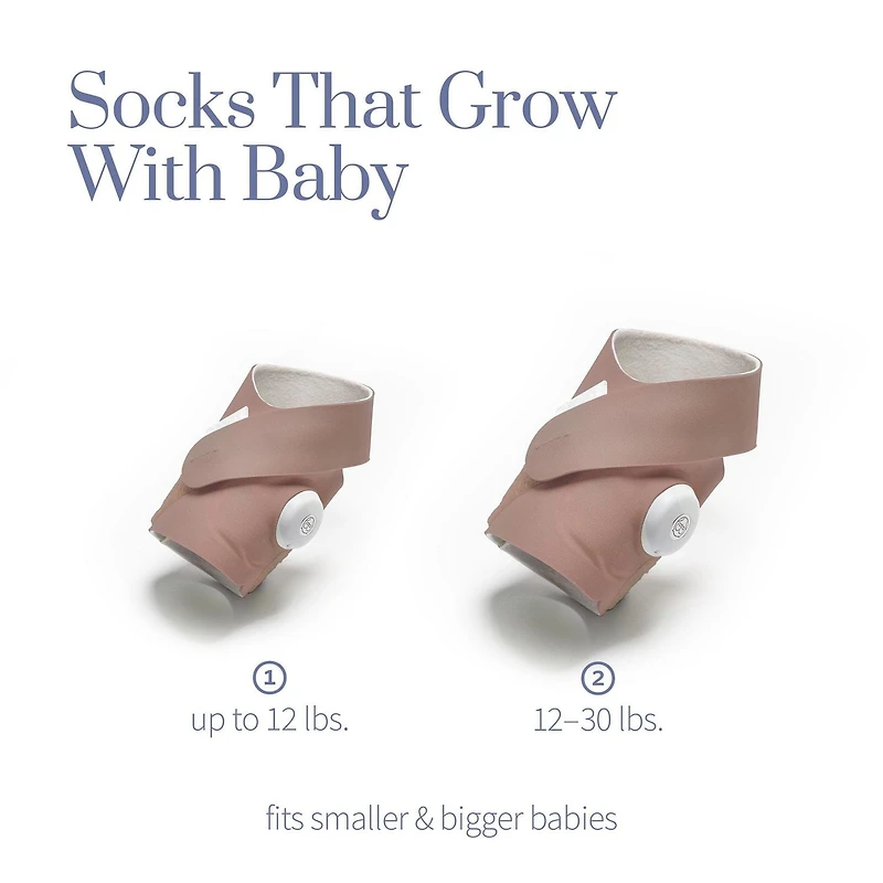 Owlet Accessory Fabric Sock for Smart Sock 3 Baby Monitor, Fits Babies 0 to 18 months, Dusty Rose (Sensor and Base Station Not Included)