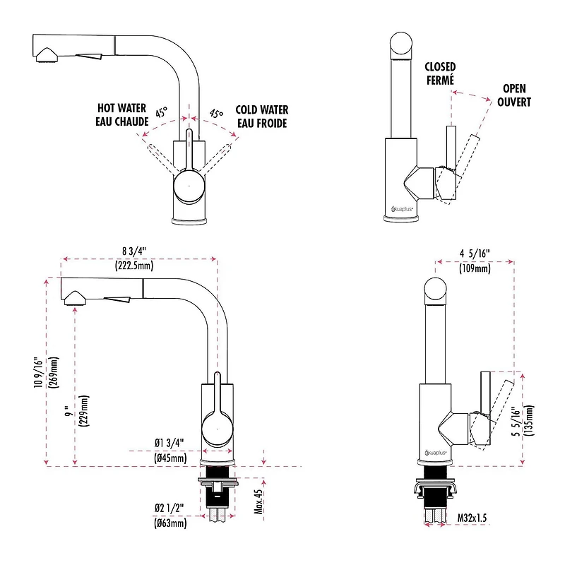 Le robinet de cuisine à bec rétractable d'akuaplus®, ANNA.