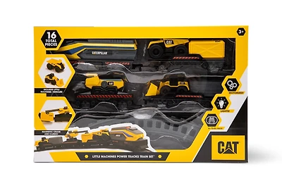 Little Machines Power Tracks Battery Operated Train Set, Engine with Working Headlight, 3 Rail Cars, Working Crane, Appropriate   Ages 3 Years and up
