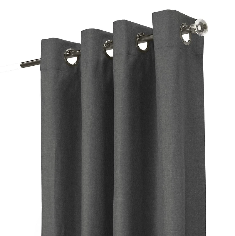 Loft Living Elba Total Blackout Textured Grommet Single Curtain Panel 52" x 63" in Charcoal