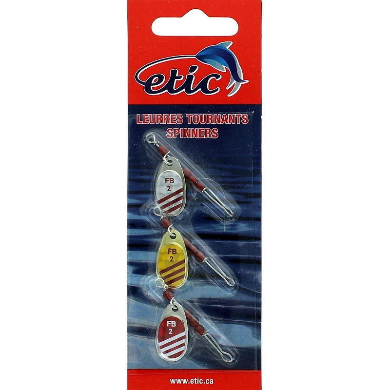 Etic 115-4211X Spinner à lame française, Argent/Or/Rouge - Rayures Taille 2 Spinner à lame française, Arge