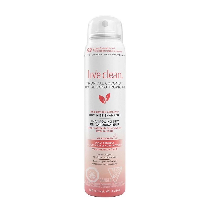 Live Clean Dry Mist Shampoo Tropical Coconut
