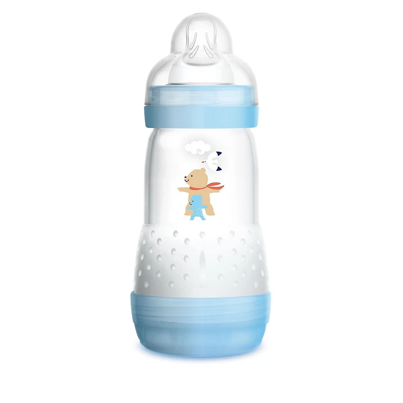 Biberon anti-coliques MAM Easy Start 260 ml (1 unité), produits essentiels pour bébé, biberons à débit moyen avec tétine en silicone, biberons pour bébé garçon