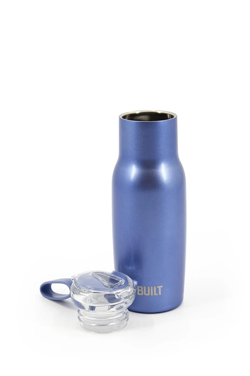 Built 14oz Double Walled Tritan Flip Top Mug Blue