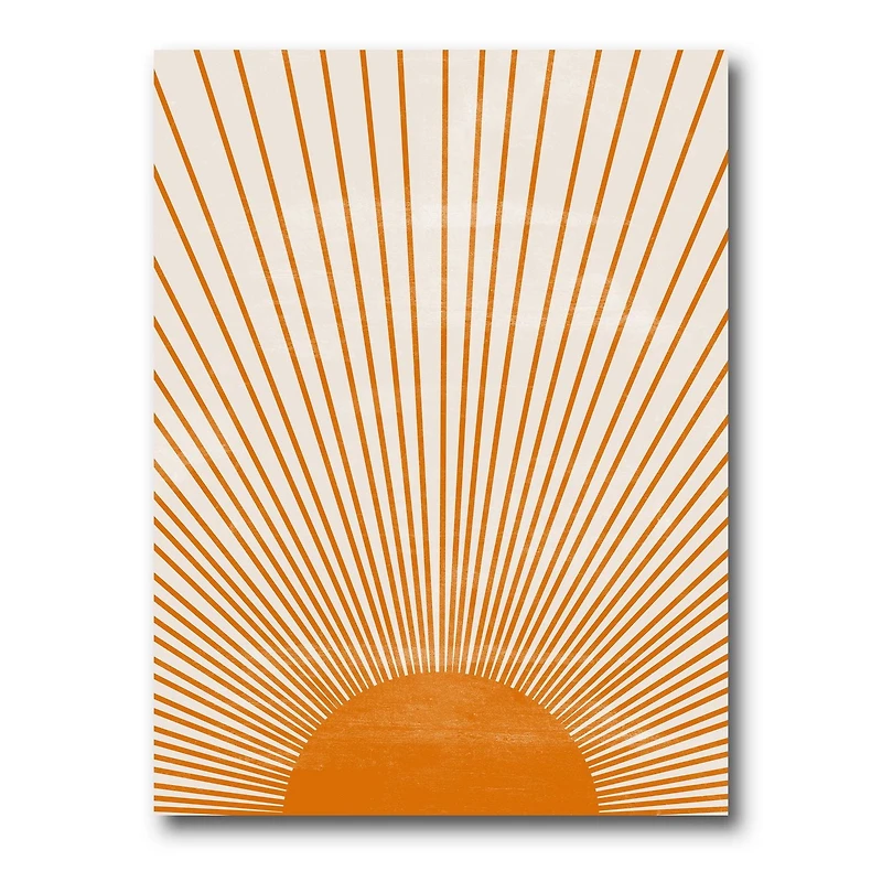 Designart Orange Sun Print III Canvas Wall Art