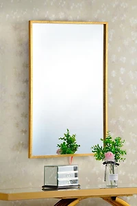 Miroir rectangulaire en or