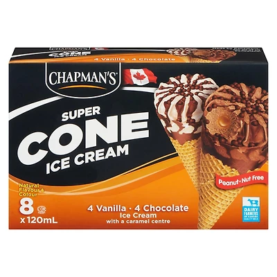 Chapman's Super Caramel Centre Ice Cream Cone in a Box 8 x 120 ml