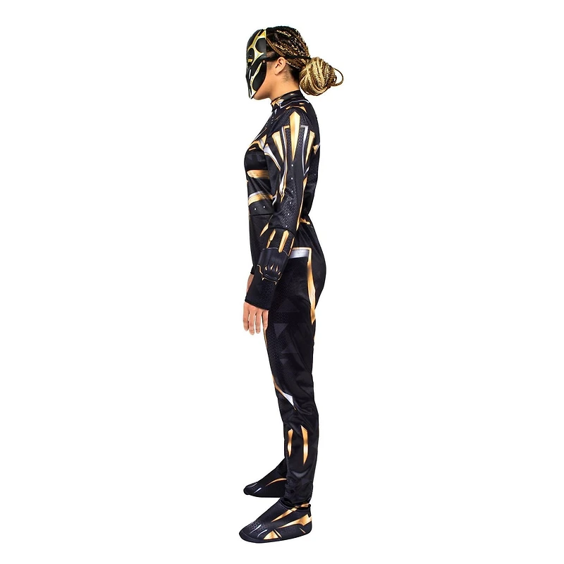 MARVEL Black Panther Adult Women’s Costume - Sublimated Print Jumpsuit and 3D Plastic Mask