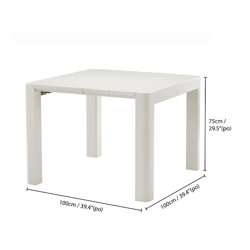 Table de patio carrée Patioflare, 40 pouces, crème