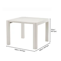 Table de patio carrée Patioflare, 40 pouces, crème