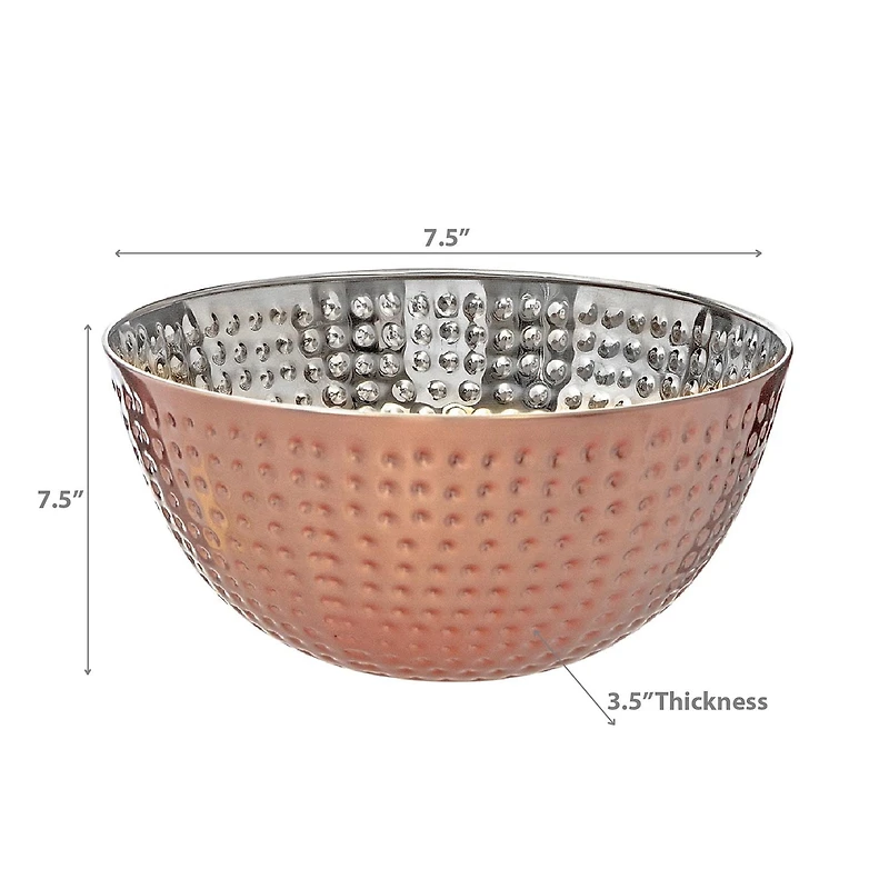 Salad Bowl Metallic Rose Martelé 7,50 "