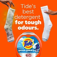 Tide Odour + Oxi Laundry Detergent Pacs, Original Scent, Advanced Odour + Stain Fighter, 25CT