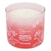Mainstays 3-Wick Textured Wrapped Raspberry Peach Frose Scented Candle, 14 oz, MAINSTAYS PL MS 14OZ RASPBERRY