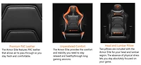 Chaise de gaming Cougar Armor Elite - Cuir PVC avec dossier inclinable jusqu'à 160º, accoudoirs 2D réglables et mécanisme d'inclinaison ajustable, coussins pour la tête et les lombaires