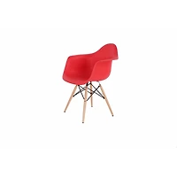 Nicer Furniture Red Wooden Legs Eames Dar Chair