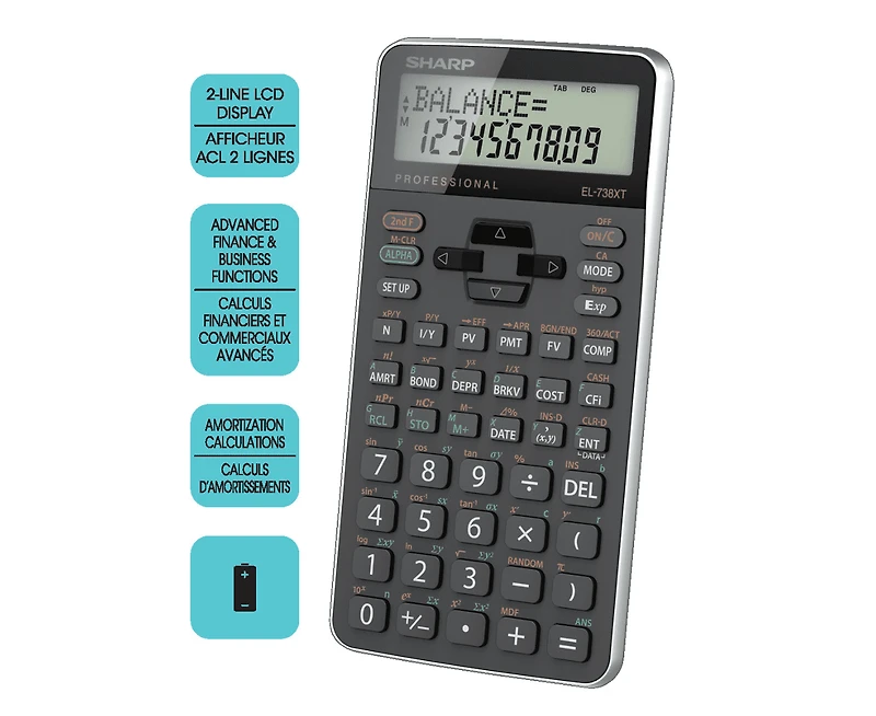 SHARP EL738XT 10-Digit Financial Calculator
