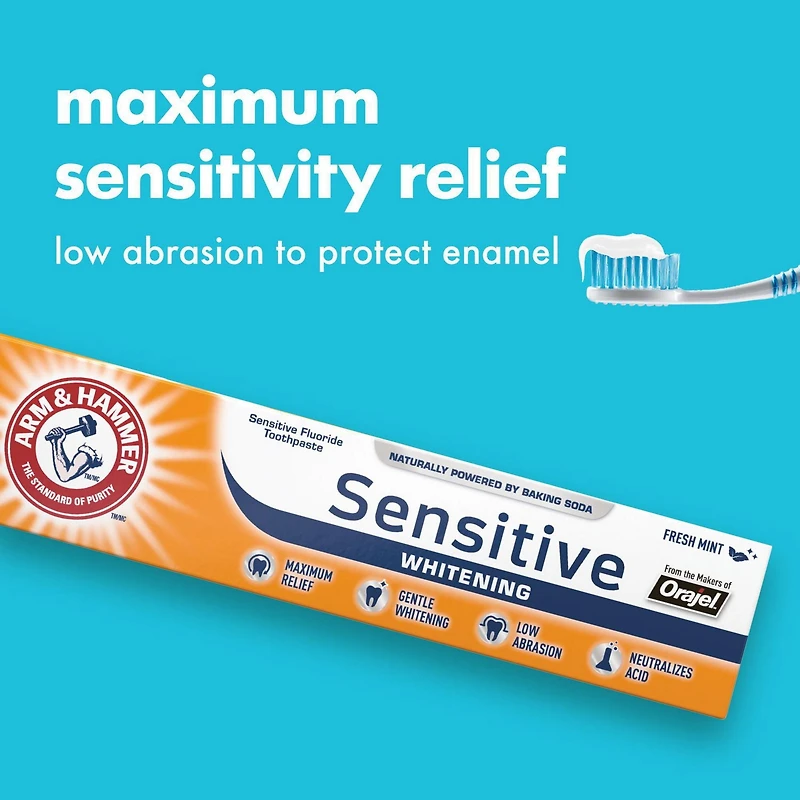 Arm & Hammer Sensitive Whitening Toothpaste, 120mL, 120mL
