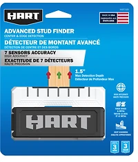 HART Advanced Whole Stud Detector Stud Finder with 7 Sensors, AAA Battery Powered, Not Included