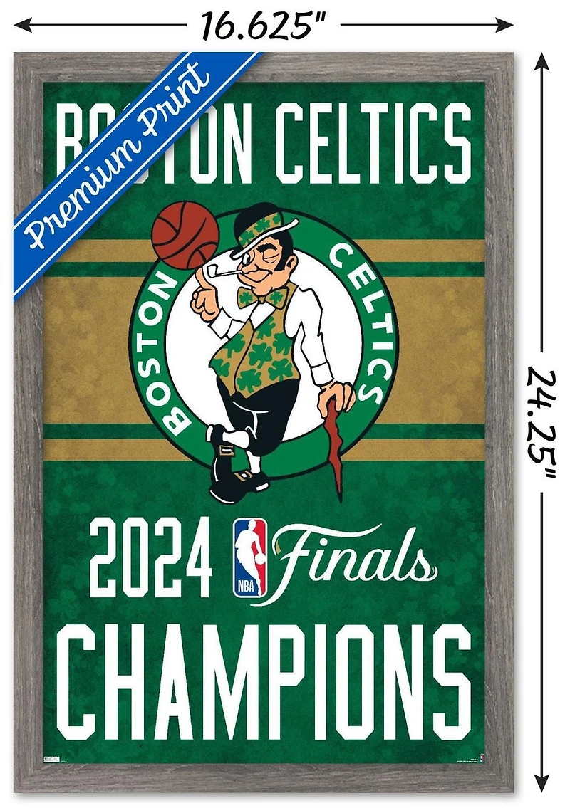 NBA Boston Celtics - 2024 NBA Finals Team Logo Wall Poster, 22.375" x 34" Framed
