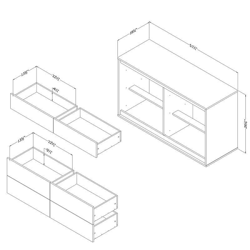 Commode 6 tiroirs pour Enfants, fini Orme naturel et Blanc, collection Hourra de Meubles South Shore