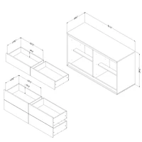 Commode 6 tiroirs pour Enfants, fini Orme naturel et Blanc, collection Hourra de Meubles South Shore