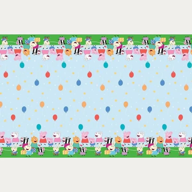 Peppa Pig Rectangular Plastic Table Cover, 54" x 84", 1 Tablecover measures 54" x 84"