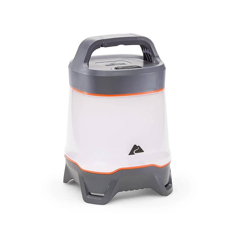 Lanterne de camping LED Ozark Trail 1500 lumens – Longue durée de vie : 300 heures, résistante à l'eau, orange/gris