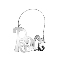 Texte En Métal Argenté Plat Ornement (Paix) - Set of 12