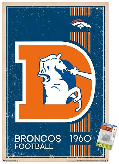 NFL Denver Broncos - Retro Logo 14 Wall Poster, 22.375" x 34"