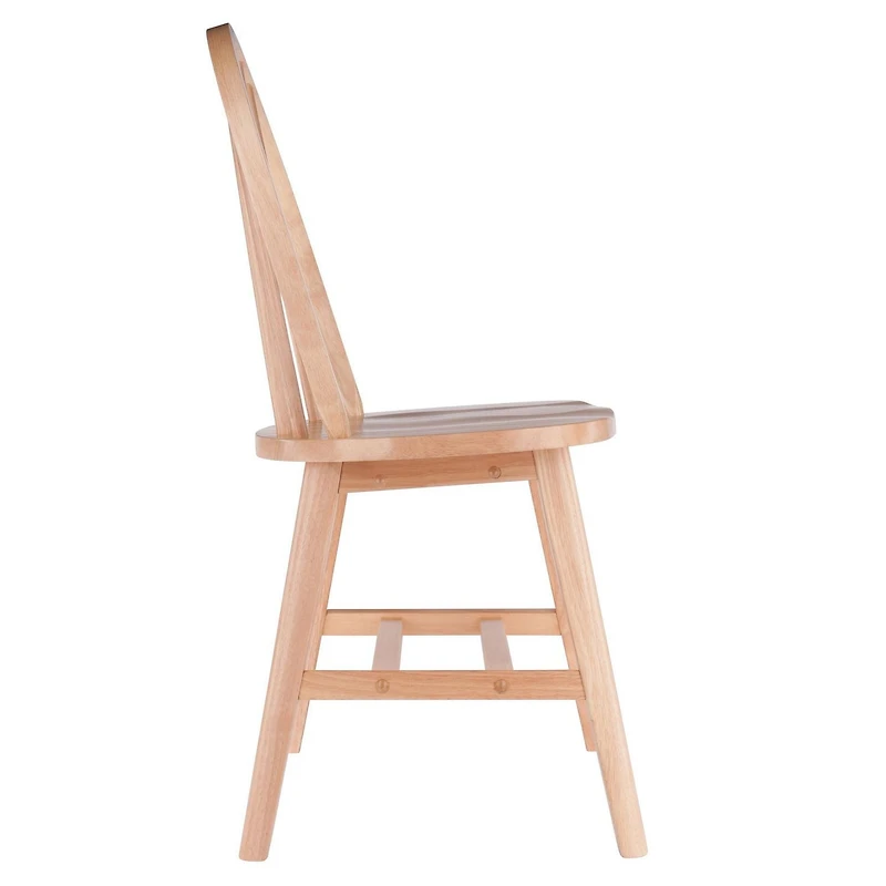 Windsor 2pc Chair Set Natural Finish