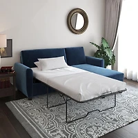 Noah Sectional Sofa Bed with Storage, Twin, Green Velvet